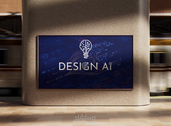 تصميم شعار احترافي يعبر عن مجال التصميم والذكاء الاصطناعي (AI).