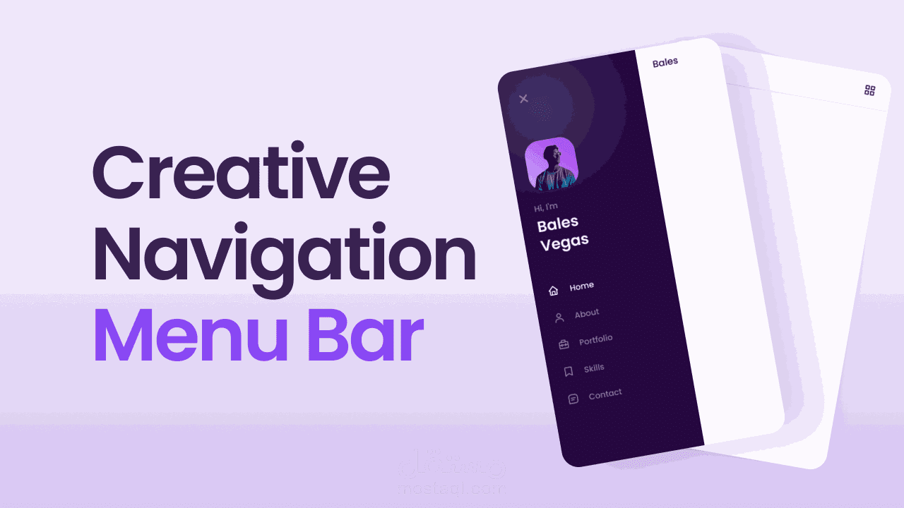 تصميم موقع الكتروني عباره عن SideBar جميل , و يعمل بشكل Responsiv