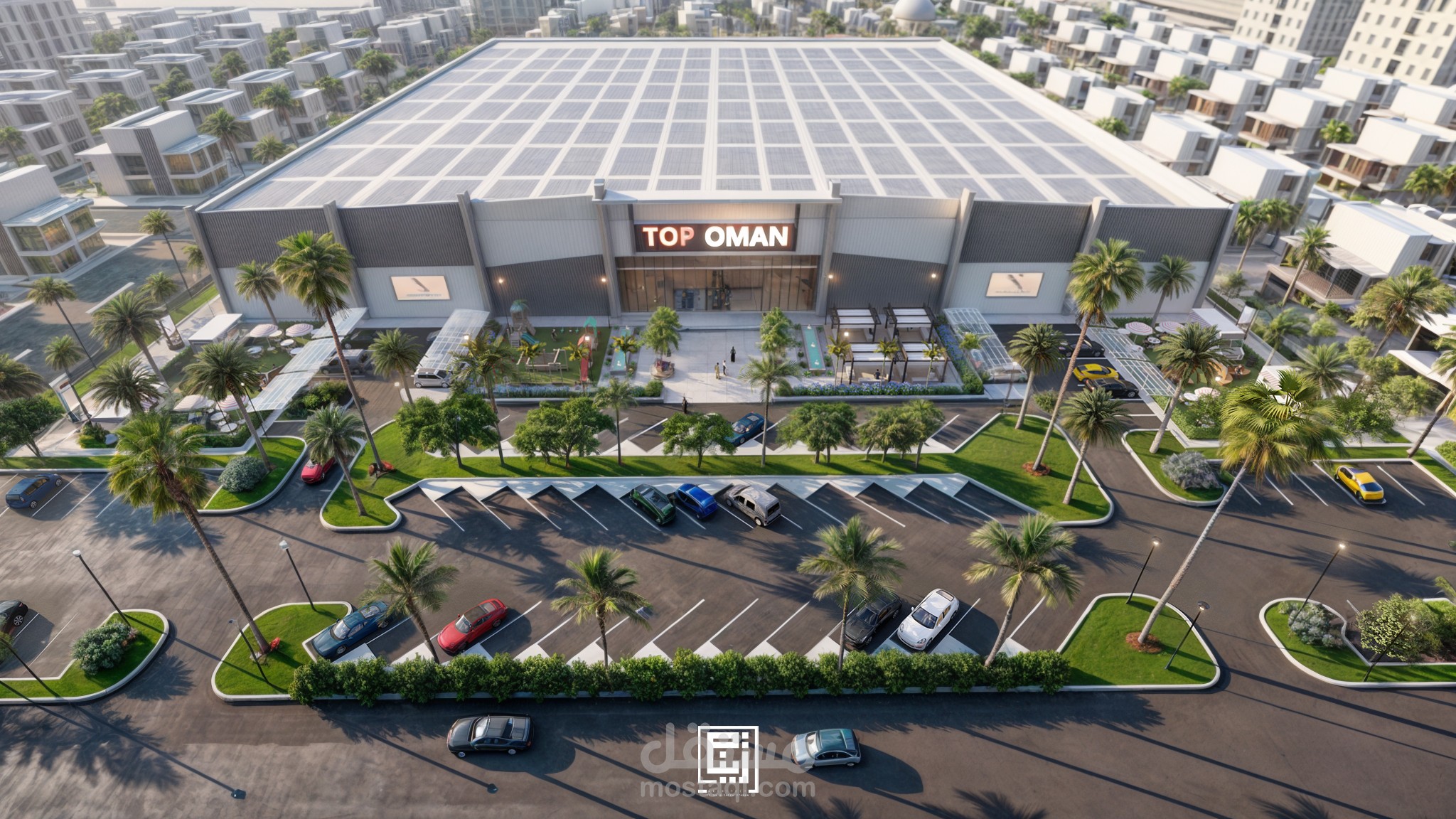 Designing the outdoor spaces in front of a shopping center " TOP OMAN