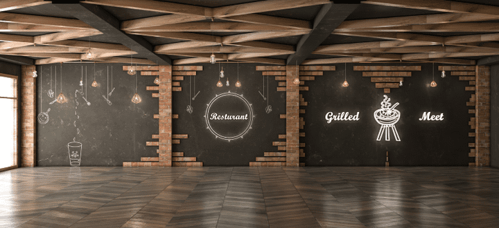 Restaurant Wall Design - In Erbil