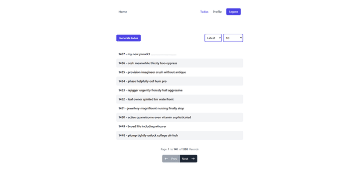 full stack todo list