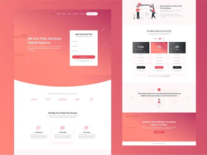 Digital Agency Landing Page | Figma to HTML / PSD to HTML