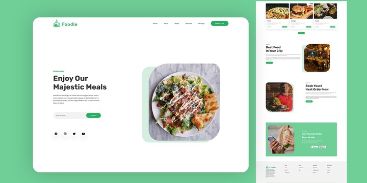 Foodie | Create Landing page | Figma to HTML / PSD to HTML