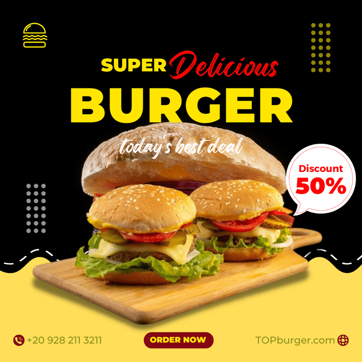 تصميم لأحد مطاعم البرجر | SUPER BURGER