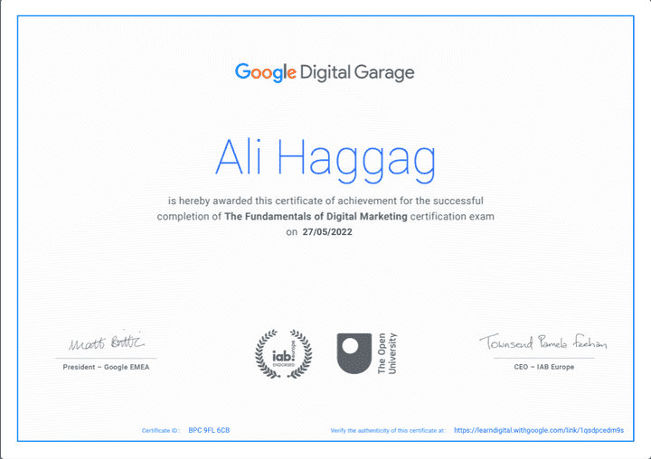 Digital Marketing certification