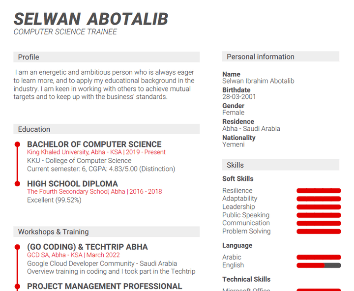 نموذج cv