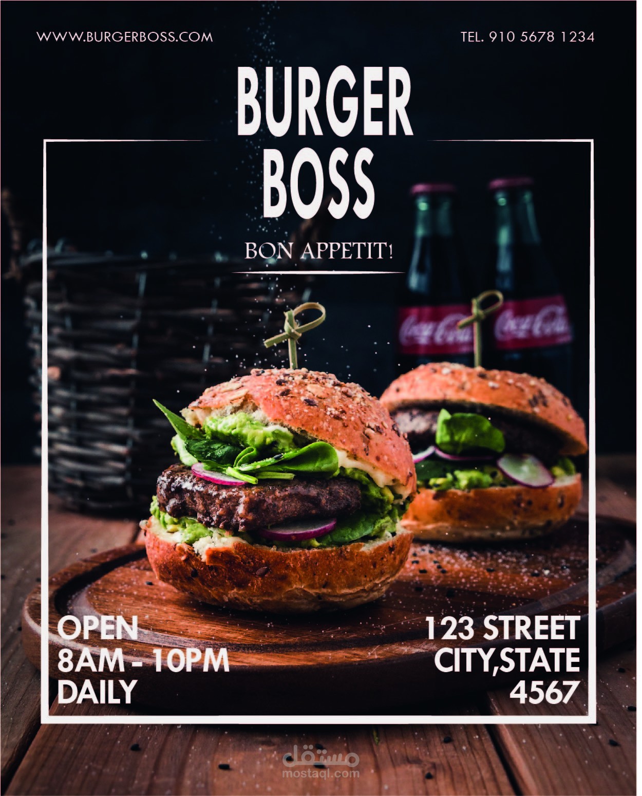 تصميم بوستر اعلاني لمطعم BOSS BURGER