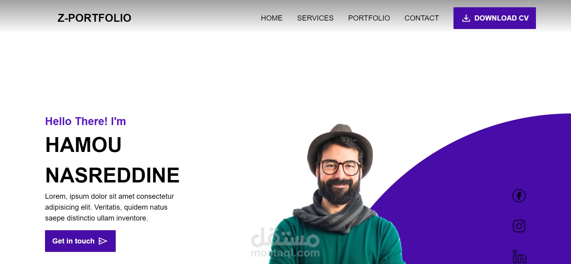 انشاء موقع شخصي Portfolio