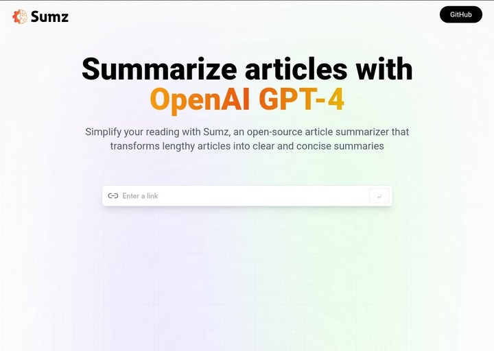 Sumz - موقع لتلخيص المقالات باستخدام الذكاء الصنعي