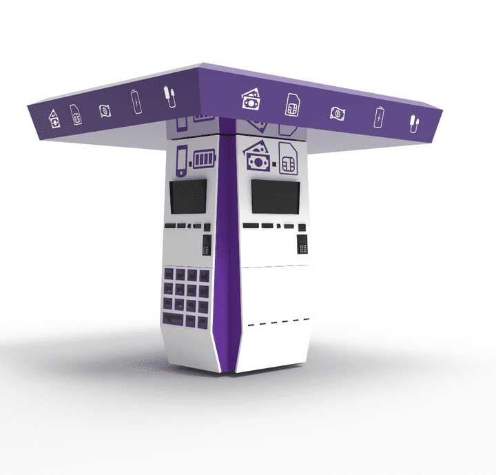 تصاميم مبدئية لأجهزة خدمات Kiosk مختلفة
