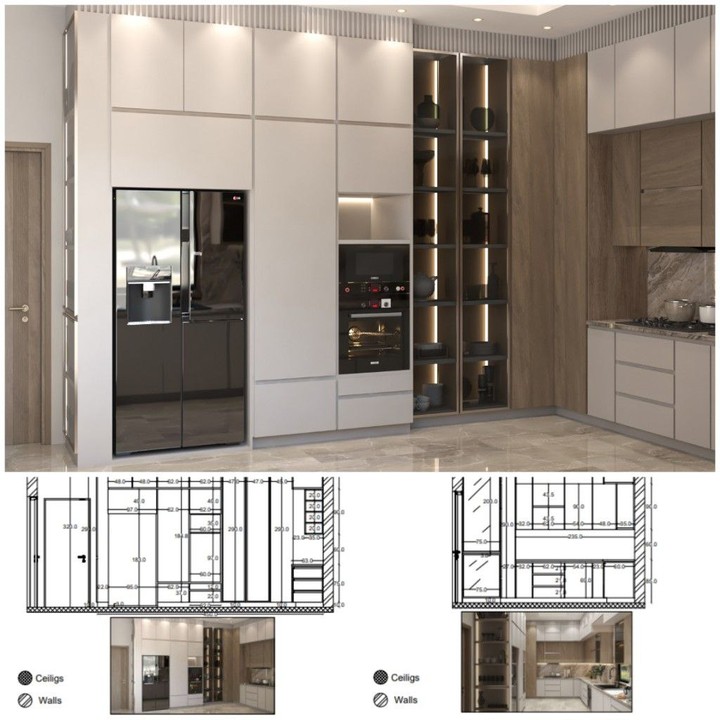 Kitchen with Shop drawings