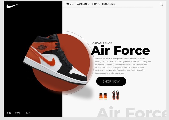 web design for nike website