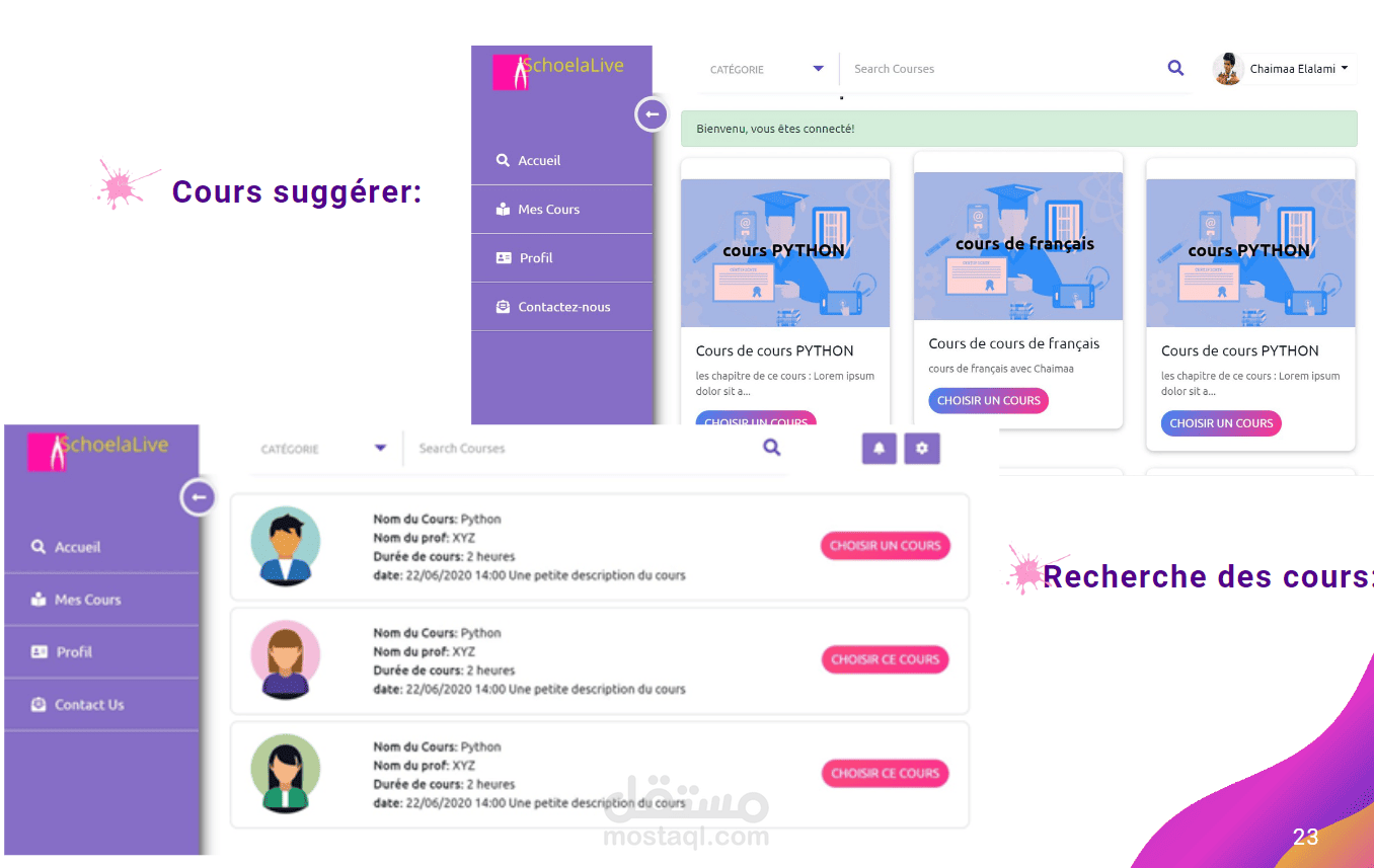 creating a web application for online courses | مستقل