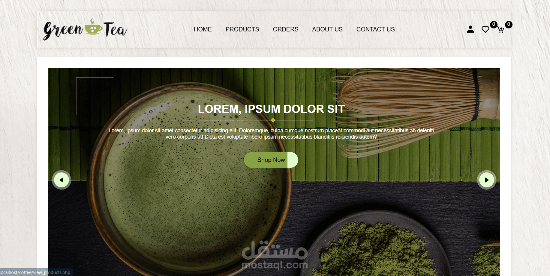 Green Tea / Coffee Shop Website