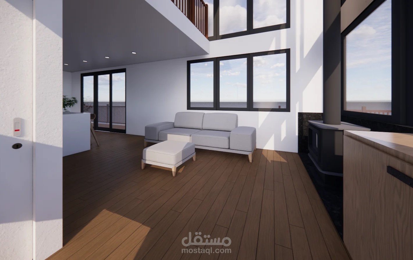 تصميم ديكور داخلي minimalist لمسكن Off-Grid