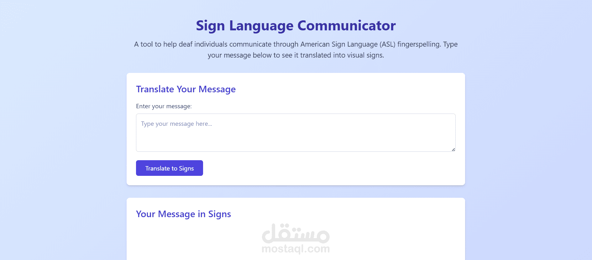 Website to help deaf people to communicate with others