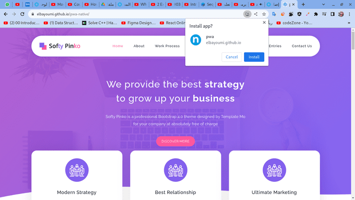 انشاء موقع وتطبيق باستخدام تقنية pwa الحديثة