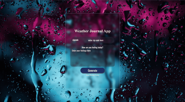 weather journal app project