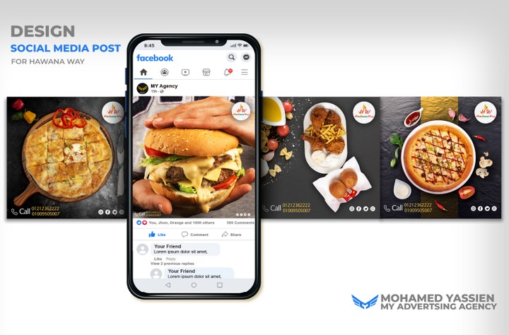 تصميم صور سوشيال ميديا للفيس بوك وابليكشن اطلوب لمطعم Hawana way