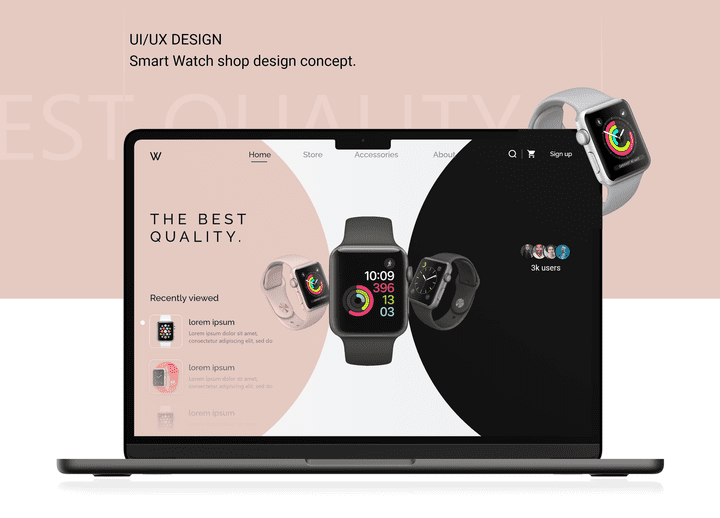 Smart Watch online shop Design concept web