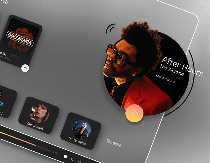 Music Player Web App design