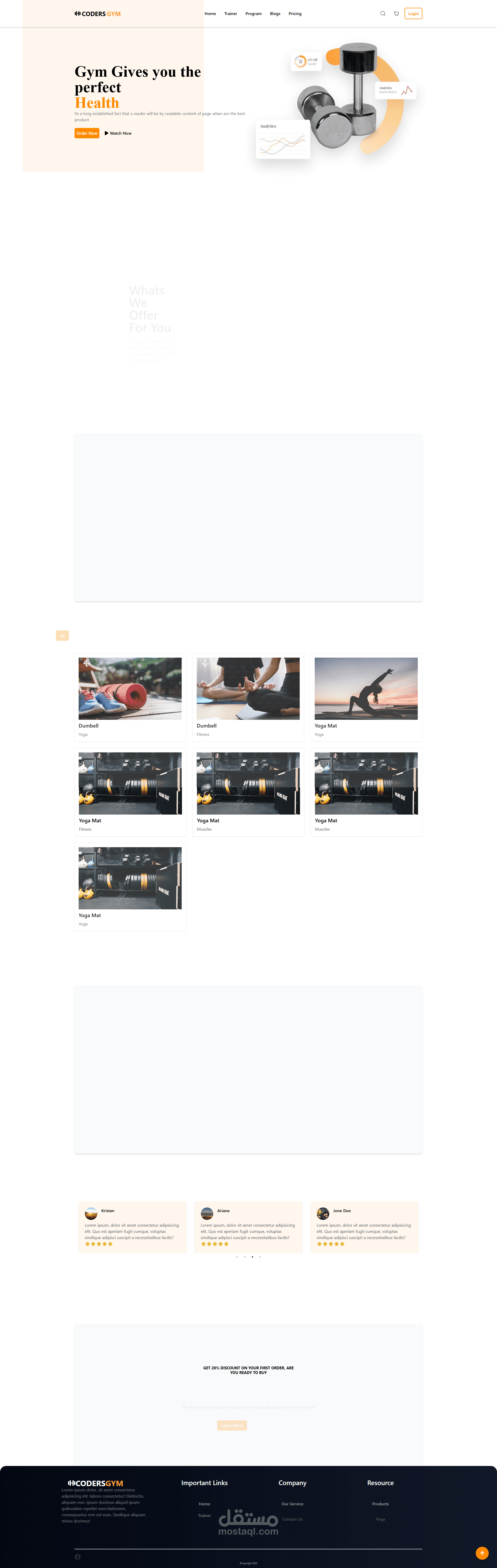 موقع ويب تفاعلي لمركز لياقة بدنية (Coders GYM)