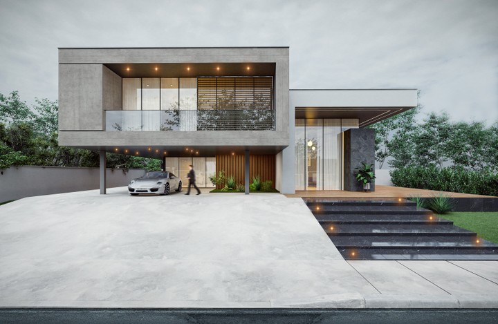 Modern villa on the street