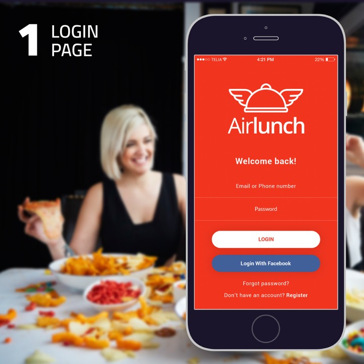 تطبيق توصيل الطعام AirLanch للأندرويد والأيفون