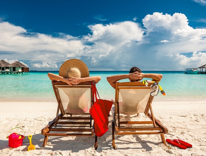 spending a happy day on the beach