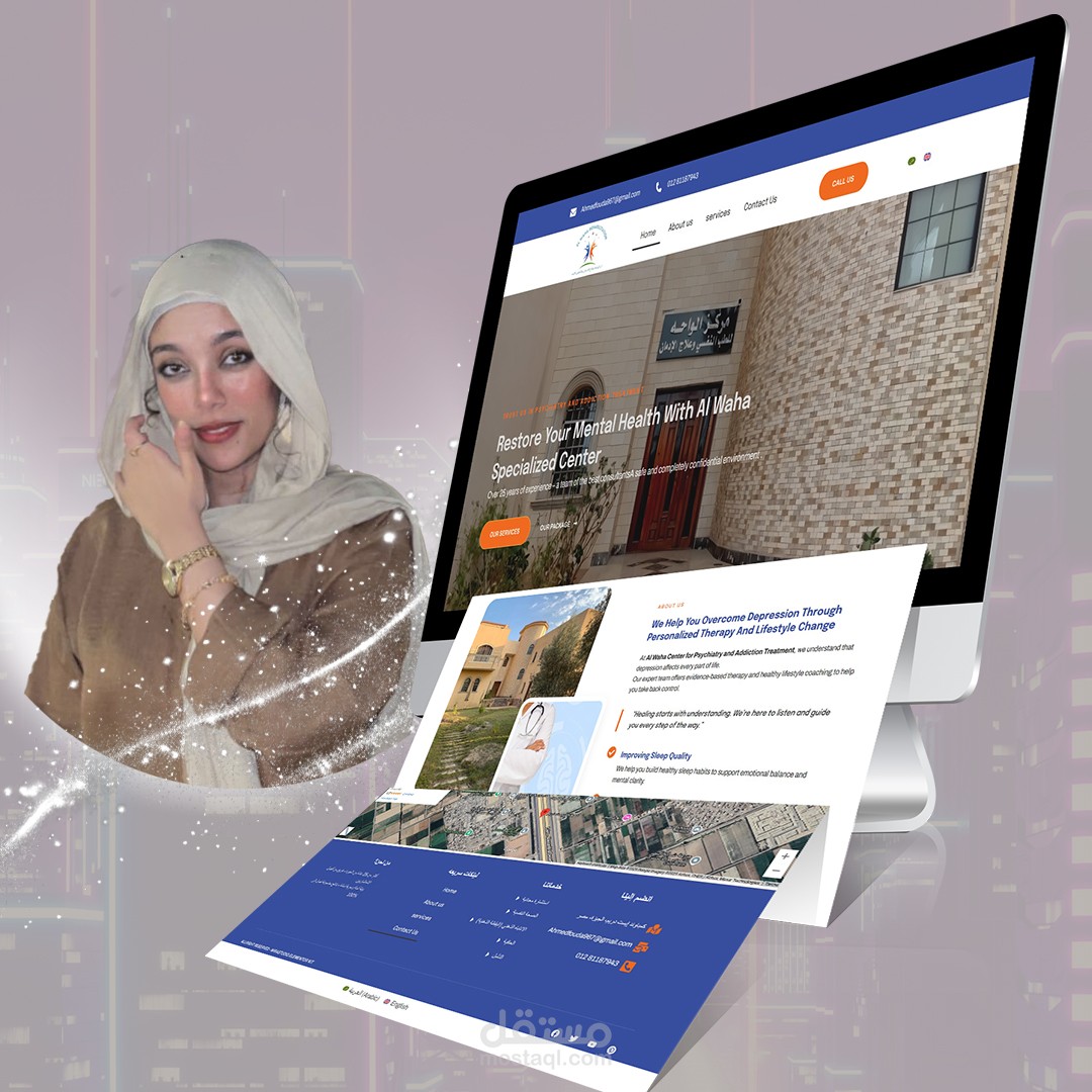 تصميم وتطوير موقع تعريفي لمركز متخصص في الطب النفسي وعلاج الإدمان
