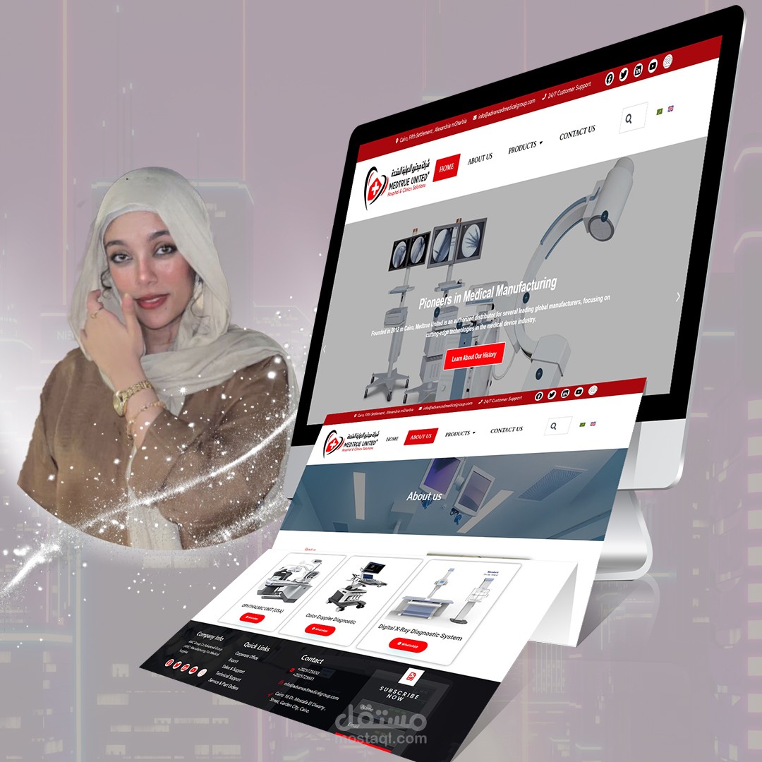 تصميم موقع لتوريد ودعم تقني لأجهزة ومستهلكات طبية عالية الجودة في مصر