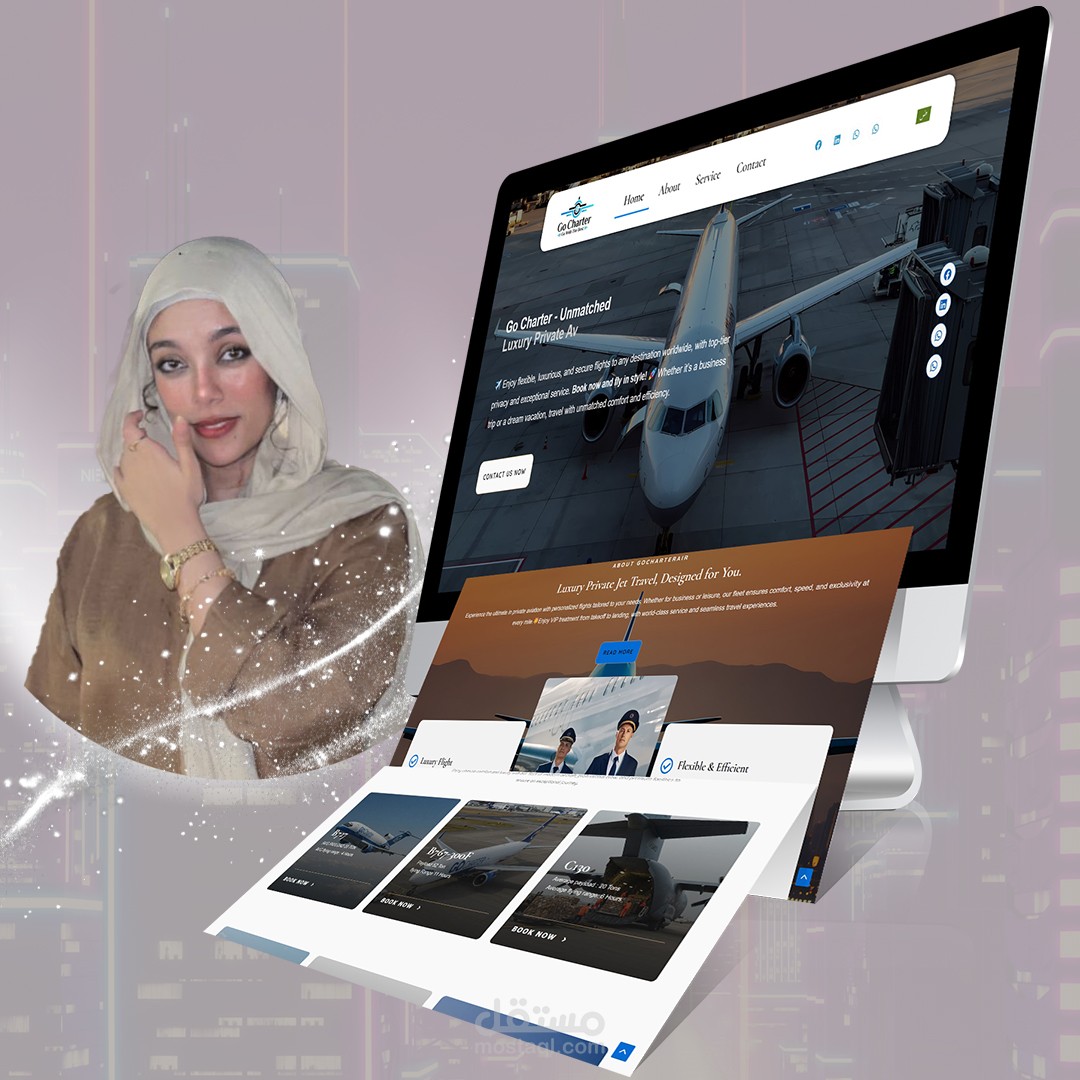 مطور موقع GoCharterAir.com – خدمات الطيران الخاص الفاخر بمرونة وأمان عالي