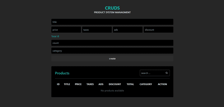 project system management (crud)