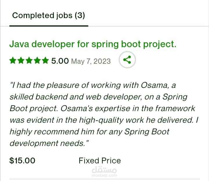 Spring boot freelancing job
