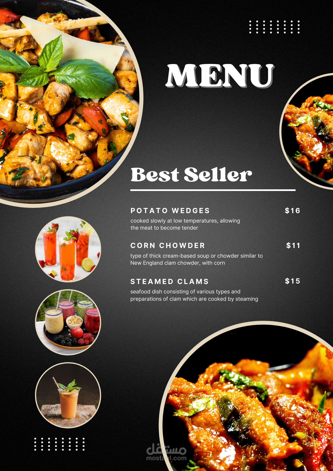 I will design digital menu, digital menu board or animated menu