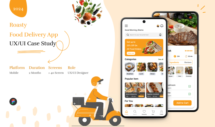 تطبيق توصيل الطعام Food Delivery App uiux Design