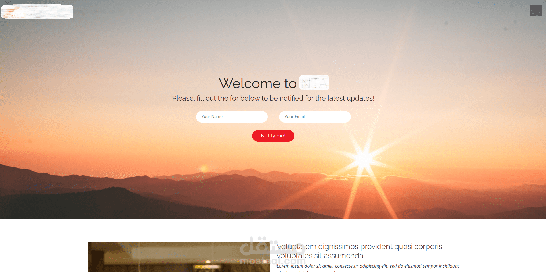 قالب لموقع من صفحة واحدة (Single-Page Website Template)