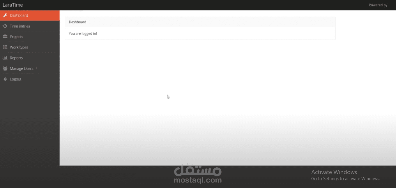 نظام قائم على Laravel 5.3 للعاملين المستقلين لإدارة وقت عملهم