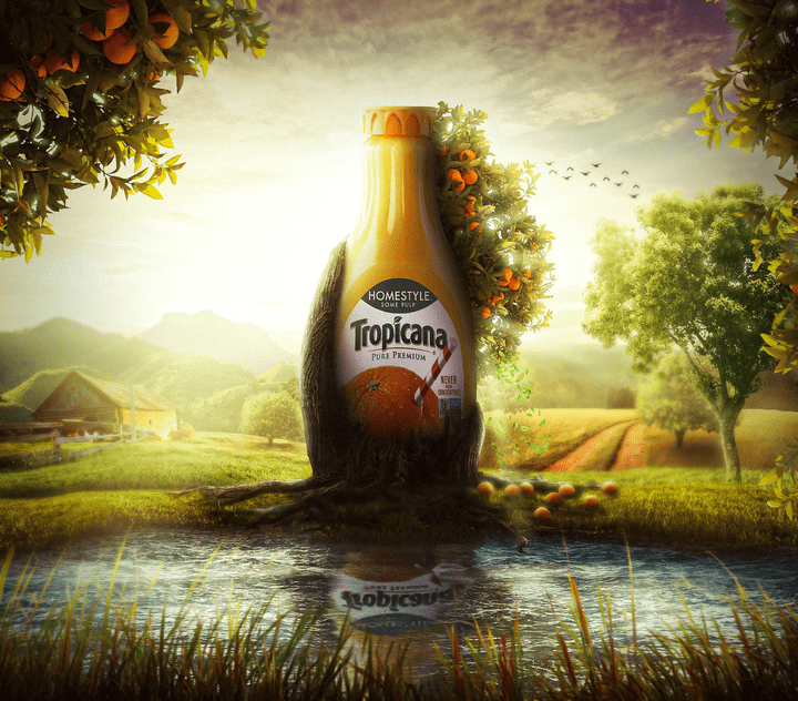 ADVERTISING PHOTO MANIPULATION DESIGHN FOR TROPICANA