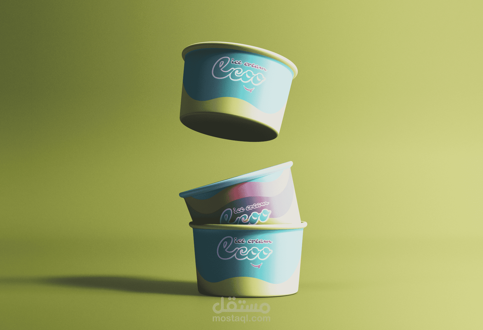 ecoo ice cream تصميم شعار + هوية بصرية + تصميم التعليب والتغليف