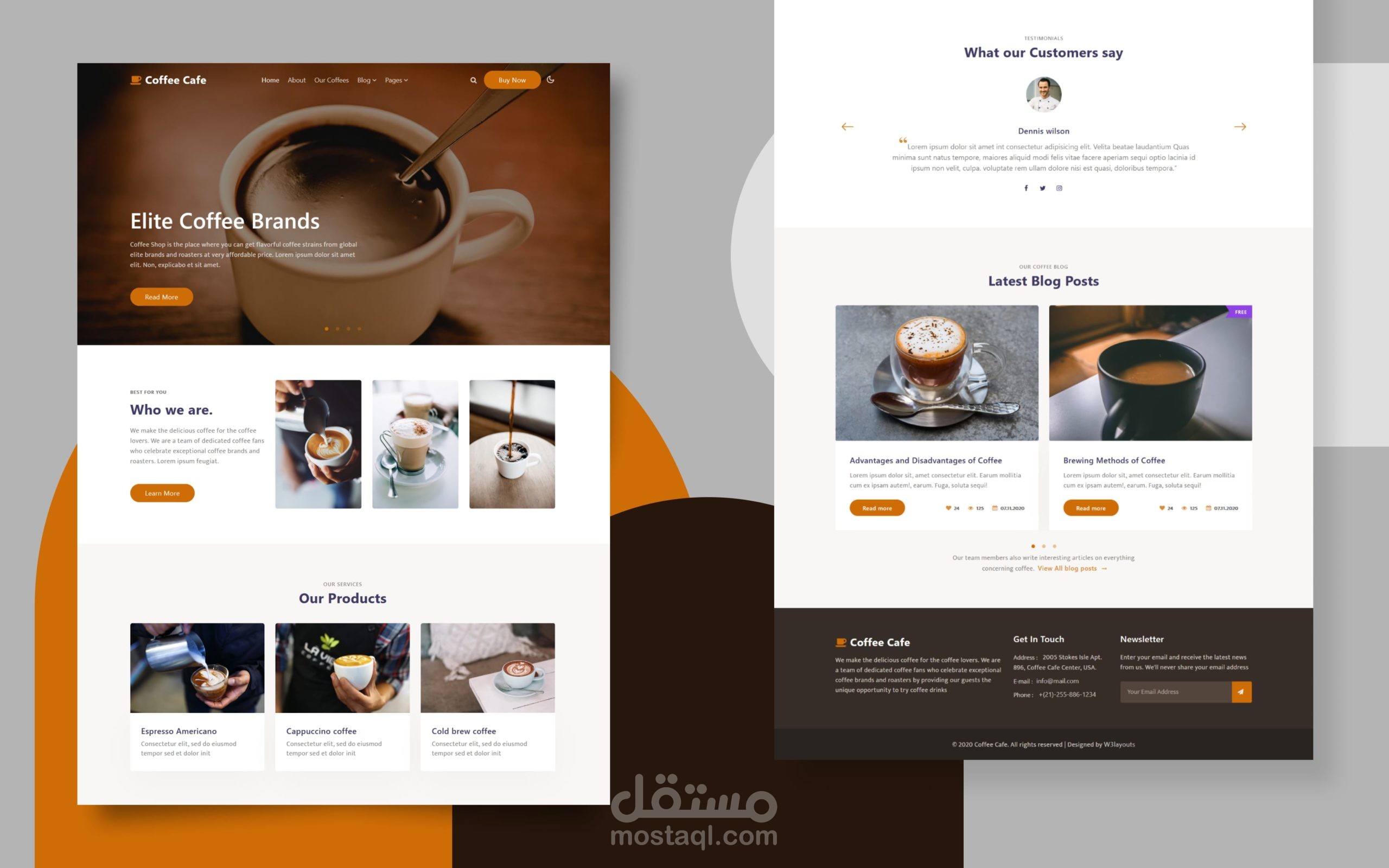 تصميم موقع coffee