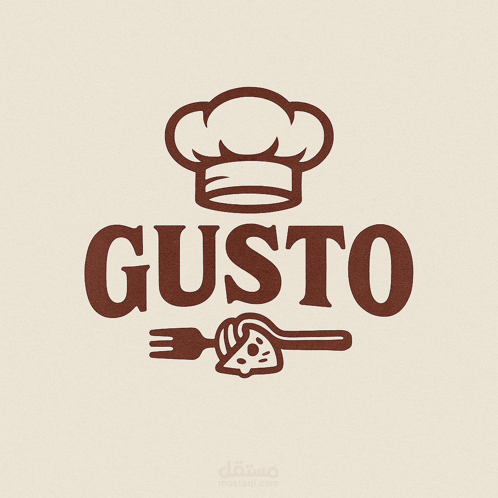 . شعار "GUSTO" – مطعم إيطالي