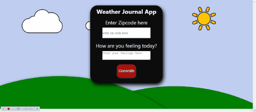 Weather journal app (interacting with APIs)