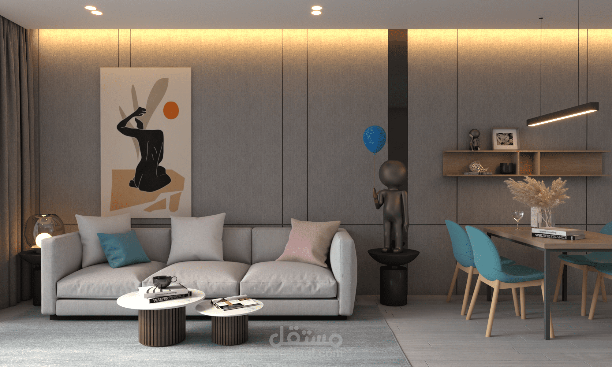 تصميم غرفة معيشة     Living room