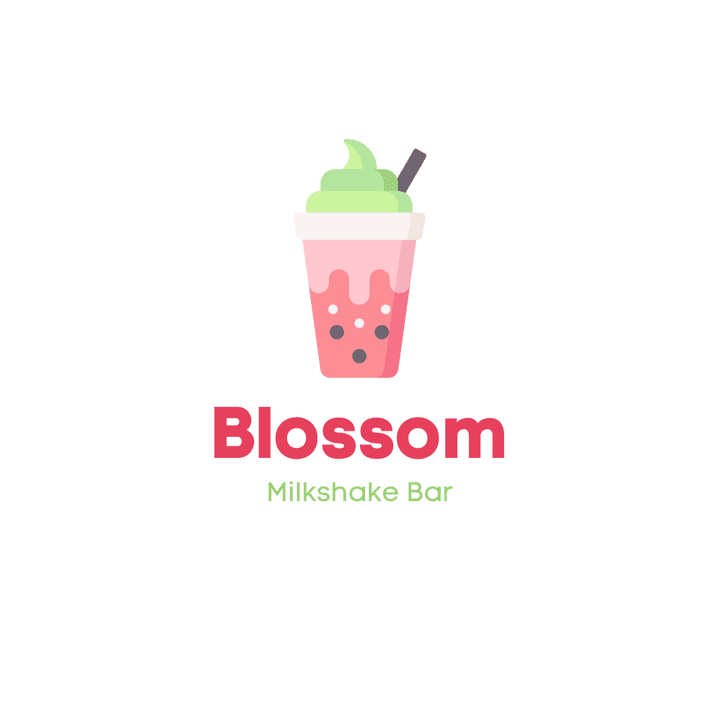 Blossom Milkshake Bar modern and minimal logo adorable