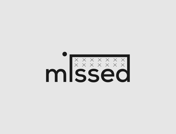 wordmark logo of word missed modern and simple