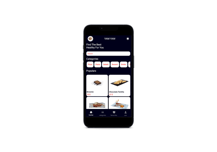 تطبيق توصيل الطعام (Food App)