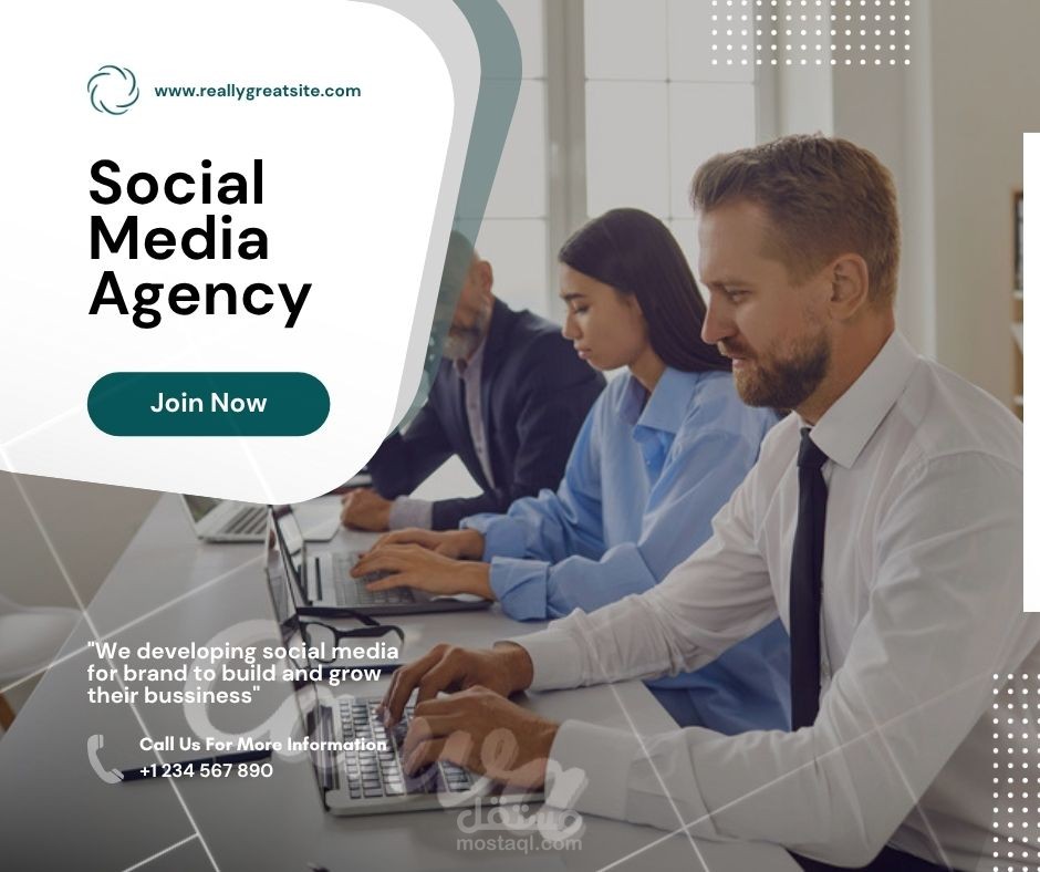 Blue Modern Social Media Agency Facebook Post