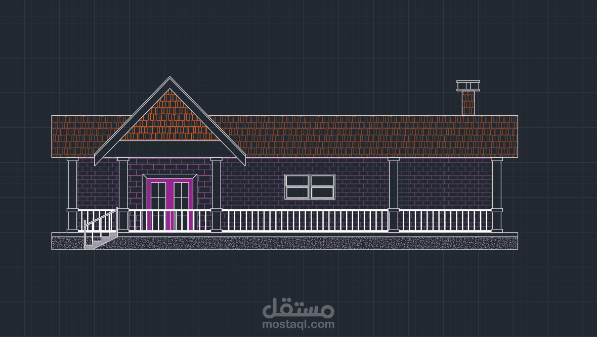 تصميم واجهة لمخطط معماري في أوتوكاد 2D