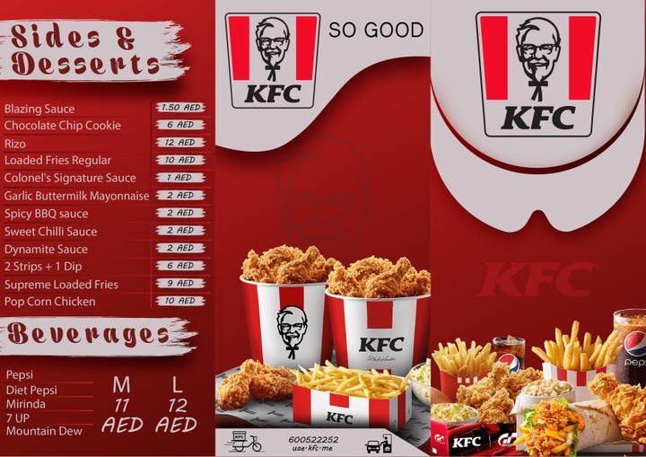 تصميم منيو ل KFC- غير رسمي